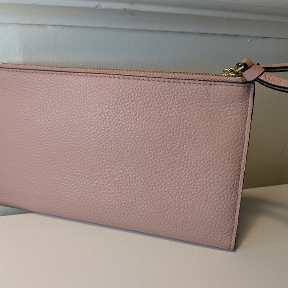 Kate Spade Pink Pebble Leather Bifold Wallet Clutch - Picture 3 of 6